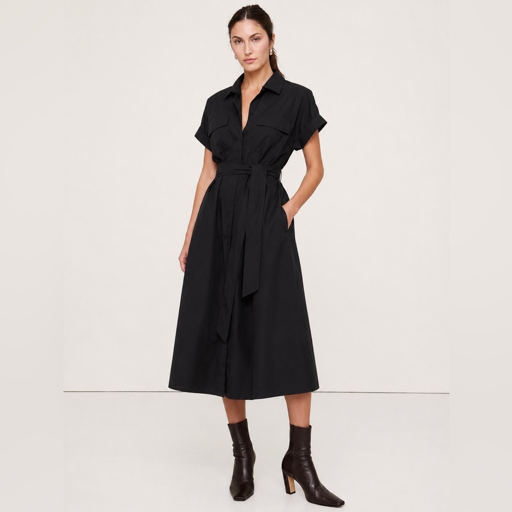 NWT! Banana Republic Poplin Utility Midi Shirtdress ⛓️‍💥 🚂 858025